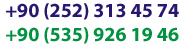 Müşteri Hizmetleri: +90 (252) 313 45 74 - +90 (535) 926 19 46